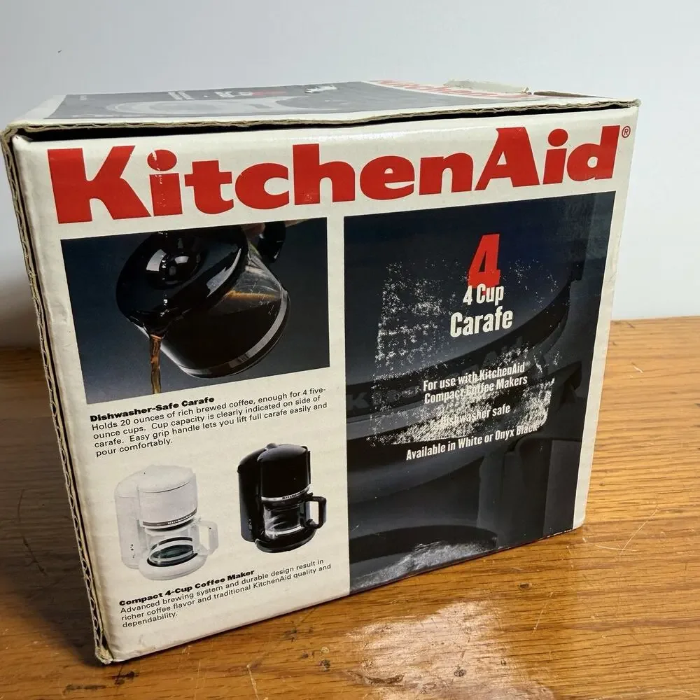 KITCHENAID 4 CUP CARAFE REPLACEMENT GLASS COFFEE POT W/ LID BLACK KCM04CBL * NEW